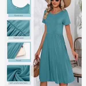NWT  Short Sleeve Knee Length T-Shirt Dress with Pockets